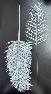 Frunze decorative argintii cu sclipici - 12 buc/set